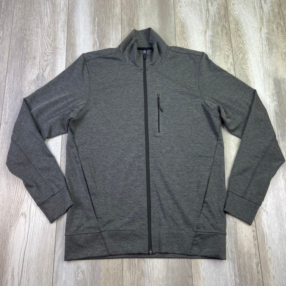 Mack Weldon Atlas Jacket Mens Medium Gray Long Sleeve Mock Neck Full Zip Men